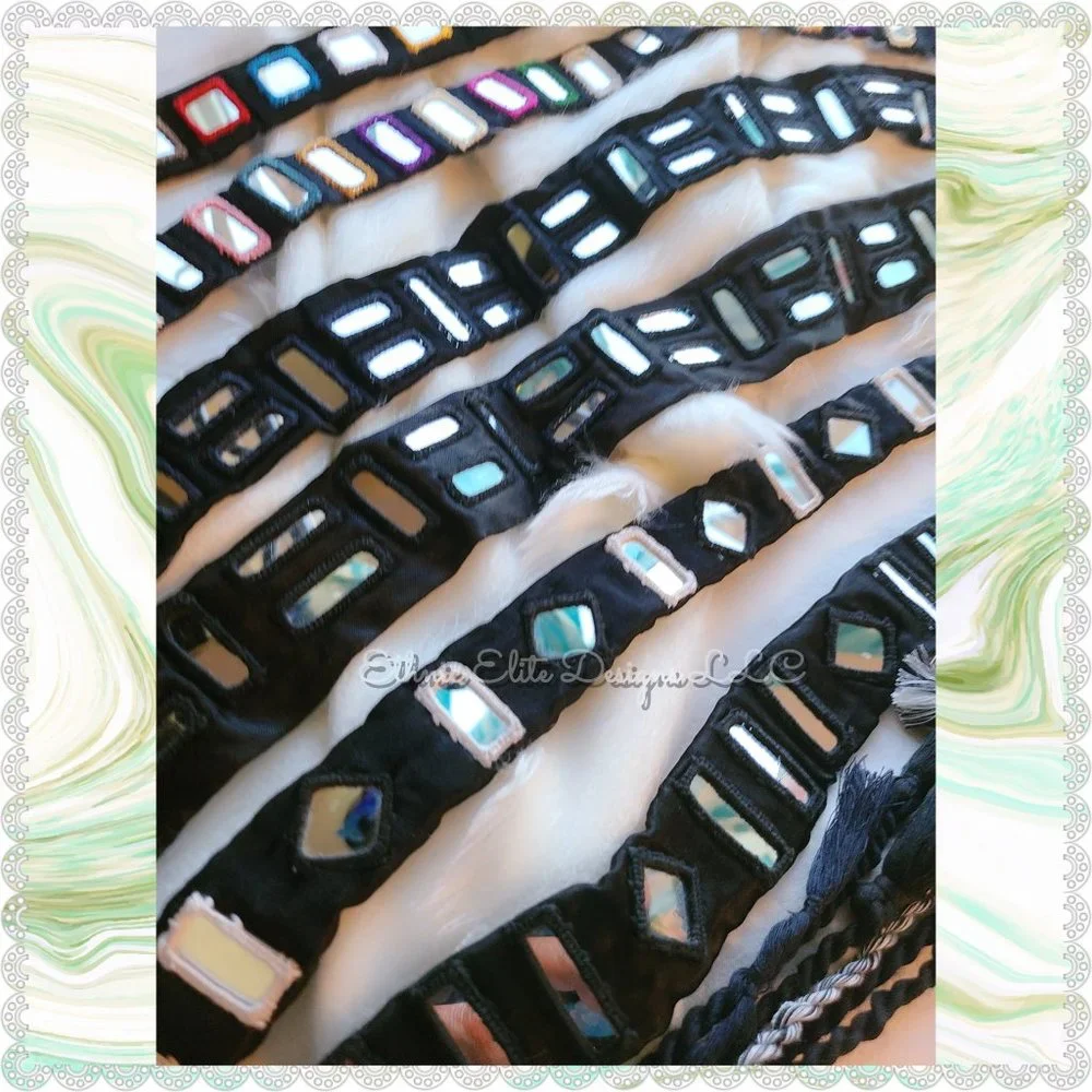 New boutique Women's Handmade Black Satin Silk Waist Belt - Kutchi Work …